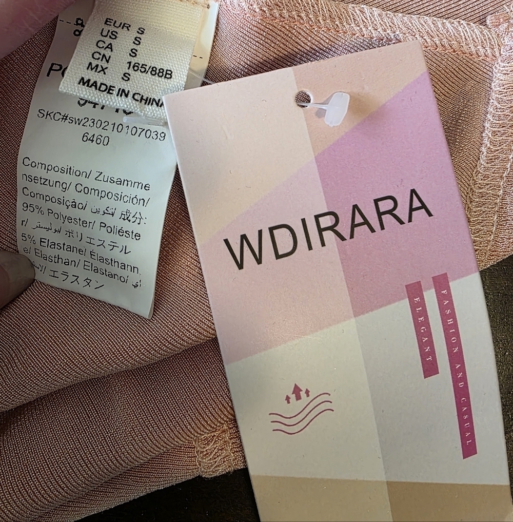 NWT Pink Glitter Ruched Side Ruffle Mini Dress - Size Small - Picture 10 of 11